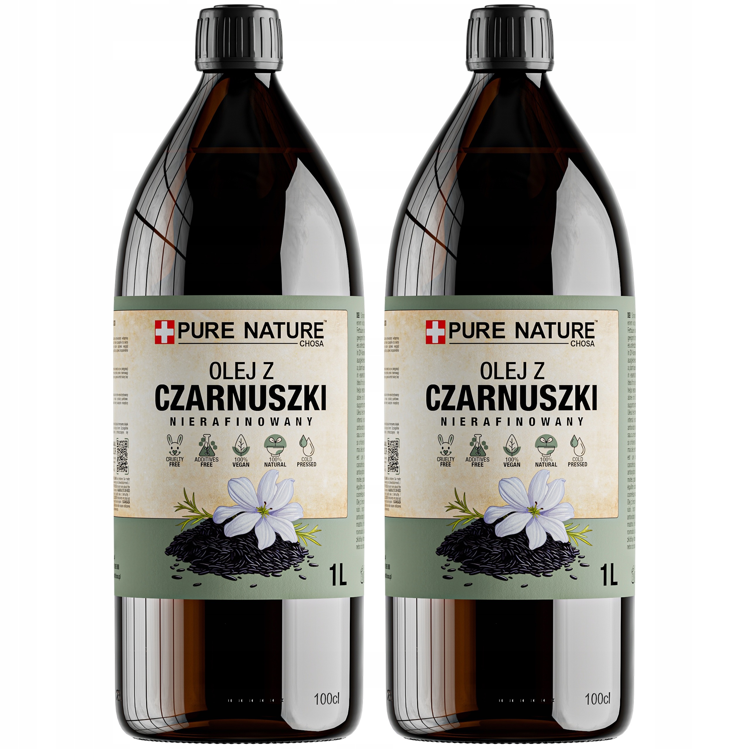 Černý Olej Naurální Nerafinovaný Lisovaný Za Studena 2x1L (2L)
