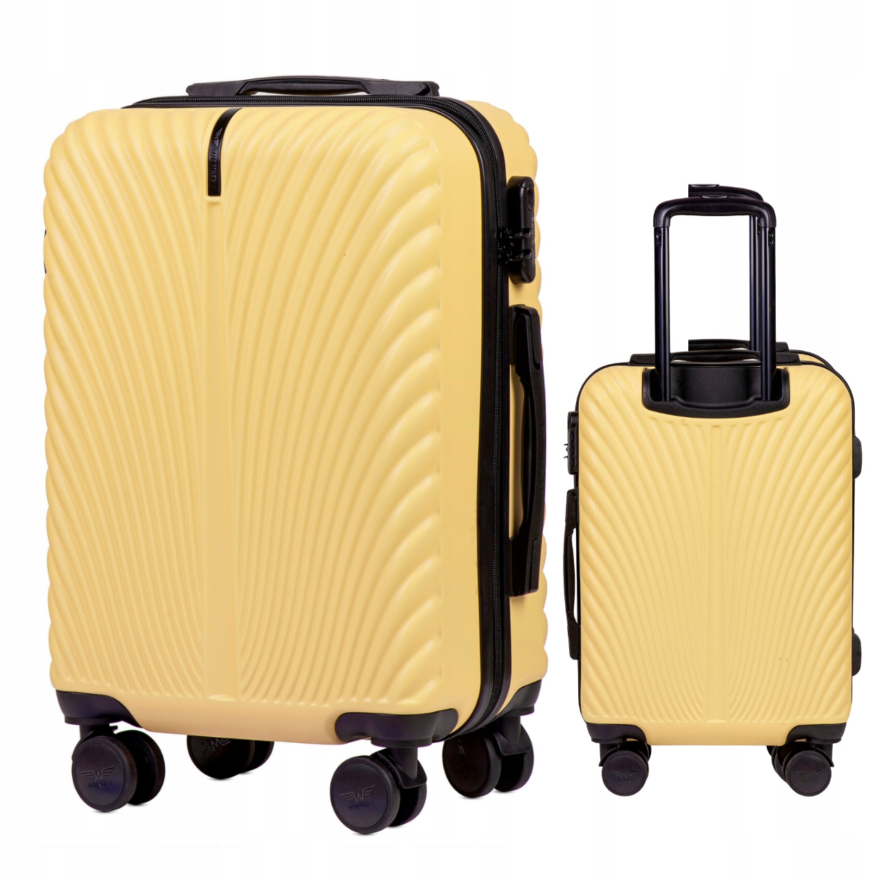 Malý kabinový kufr Wings Žlutý Abs 4 kolečka kódový zámek cestovní zavazadlo