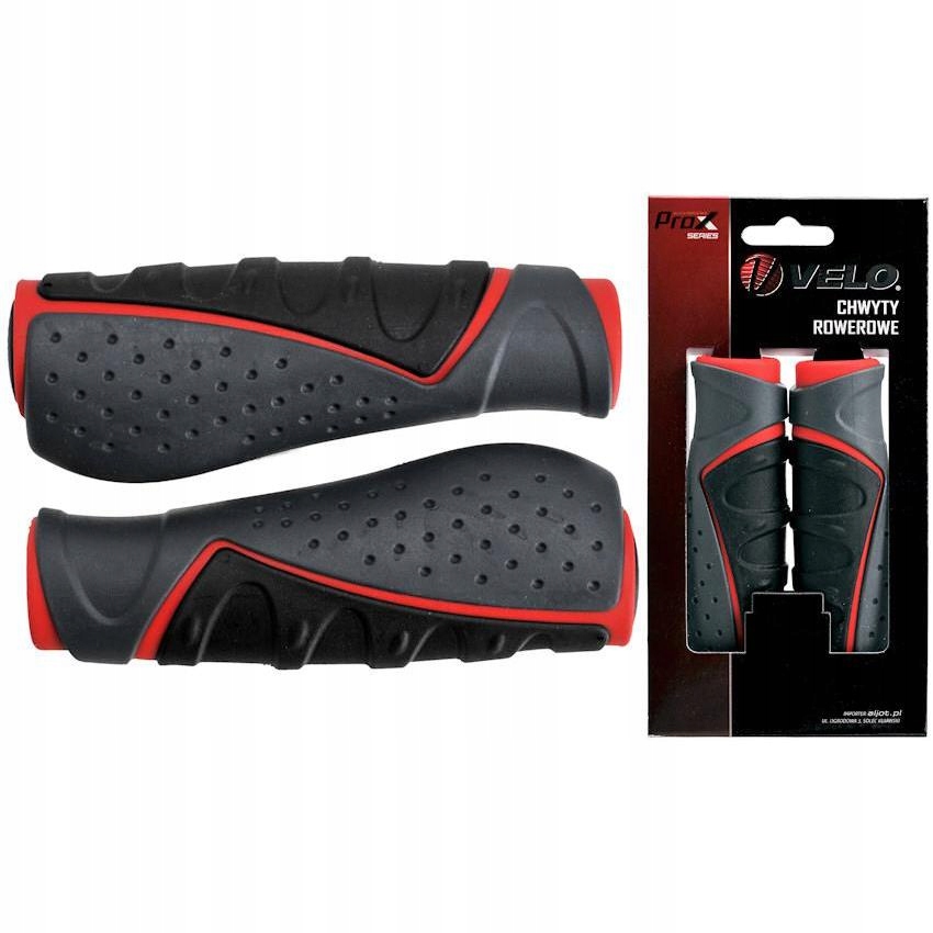 

Chwyty Velo Pro-x 130mm Czerwono-czarno-szare Gel