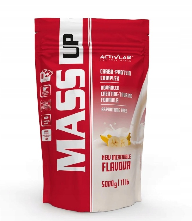Activlab Mass Up Gainer 5000 g Banana Svalová hmota Doplněk Stravy Gainer Síla
