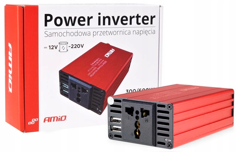 PRZETWORNICA SAMOCHODOWA 12/230V 300-600W 2xUSB