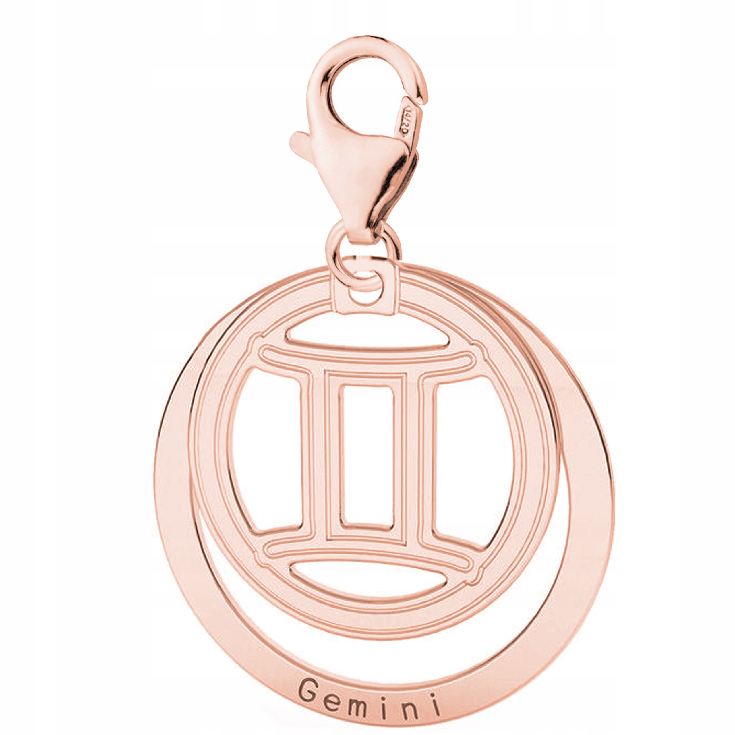 Přívěsek Znamení Zvěrokruhu Blíženci růžové zlato stříbro 925