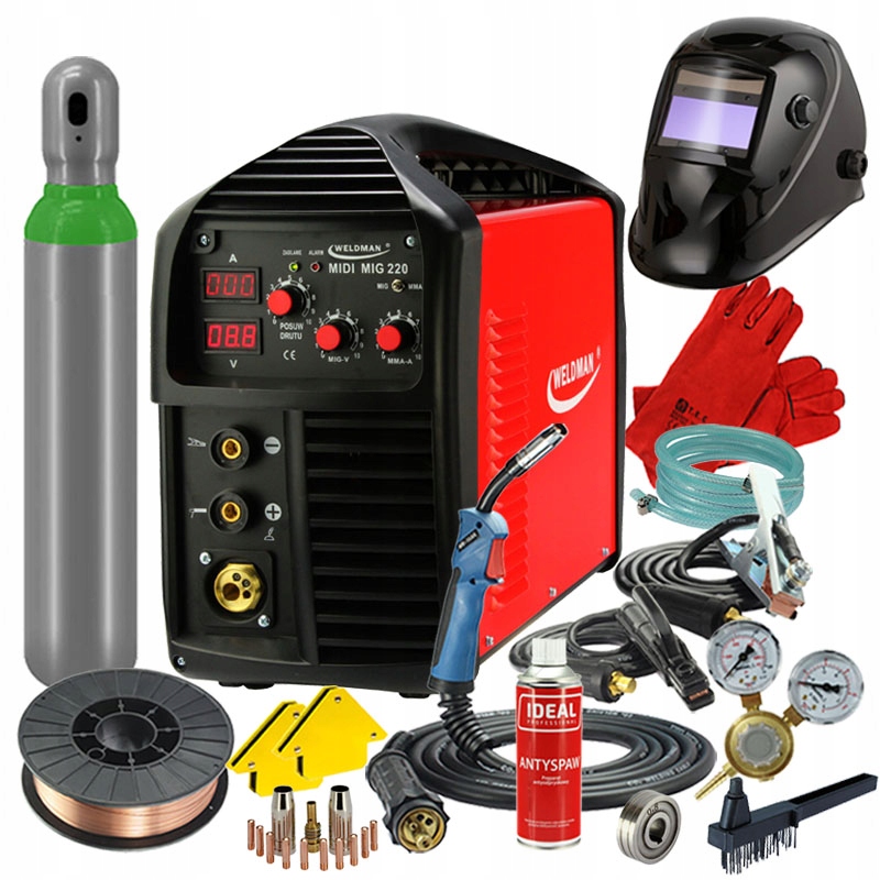Spawarka Migomat 220A MIDI Mig 220 Weldman Mma