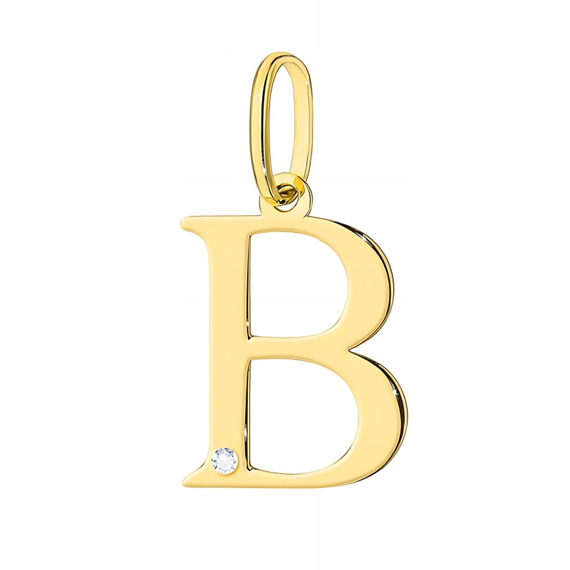 Zlatý Přívěsek 585 Písmenko B s Briliantem 0,005 ct