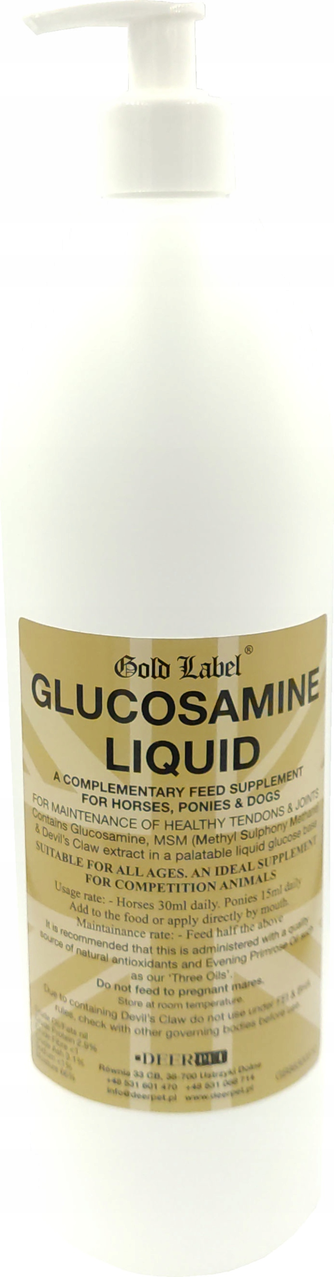 Levně Doplněk Na Klouby Pro Psy Glukosamin Msm Černý Dráp 1000 ml Gold Label