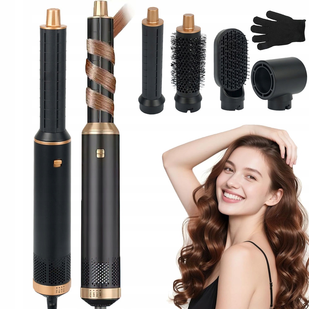 Stylingová Sada 5V1 1000W Fén Kulma Žehlička Na Vlasy 5 Doplňků