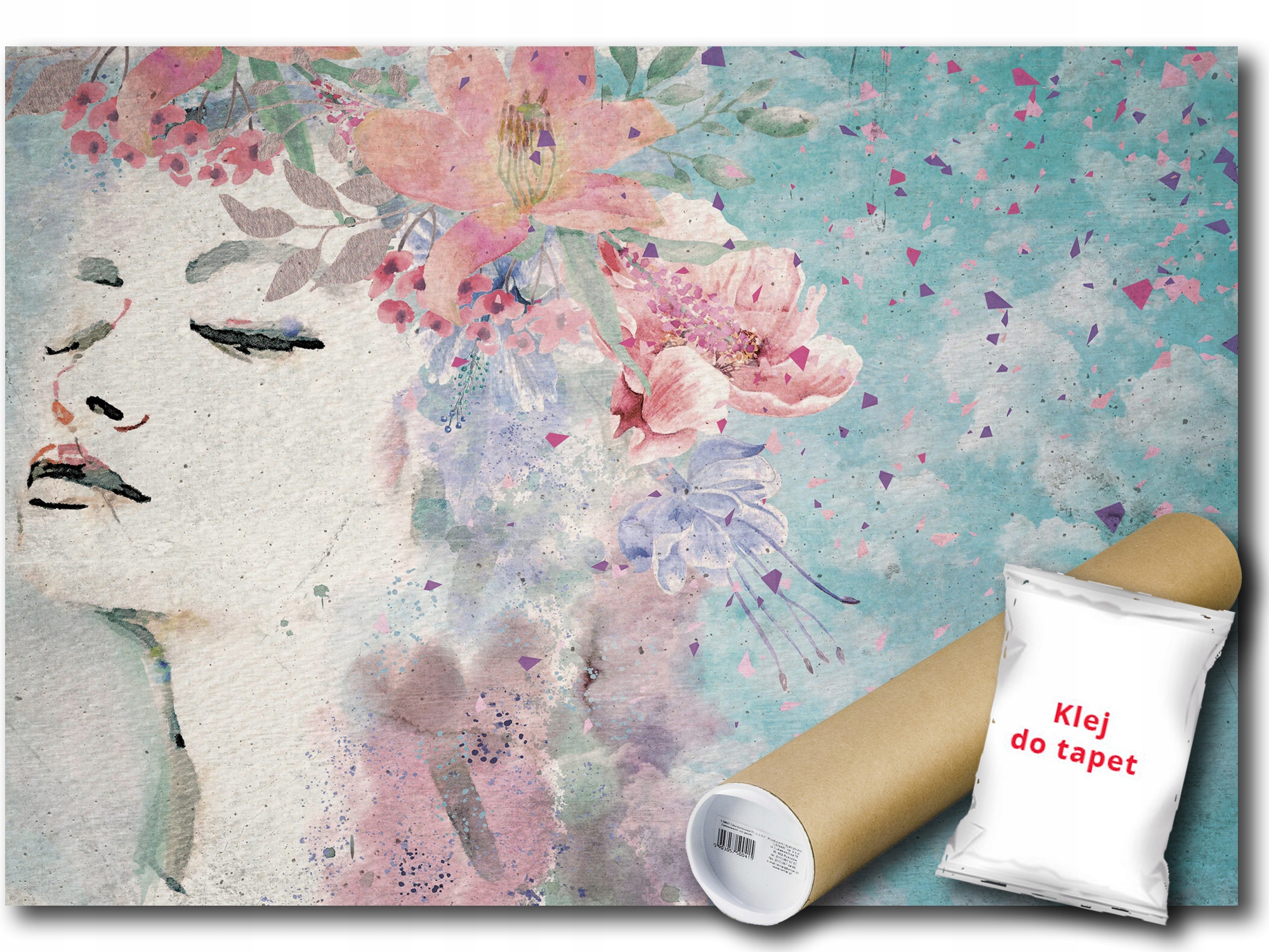 Vinylová Fototapeta Žena Tvář Květiny 208x146