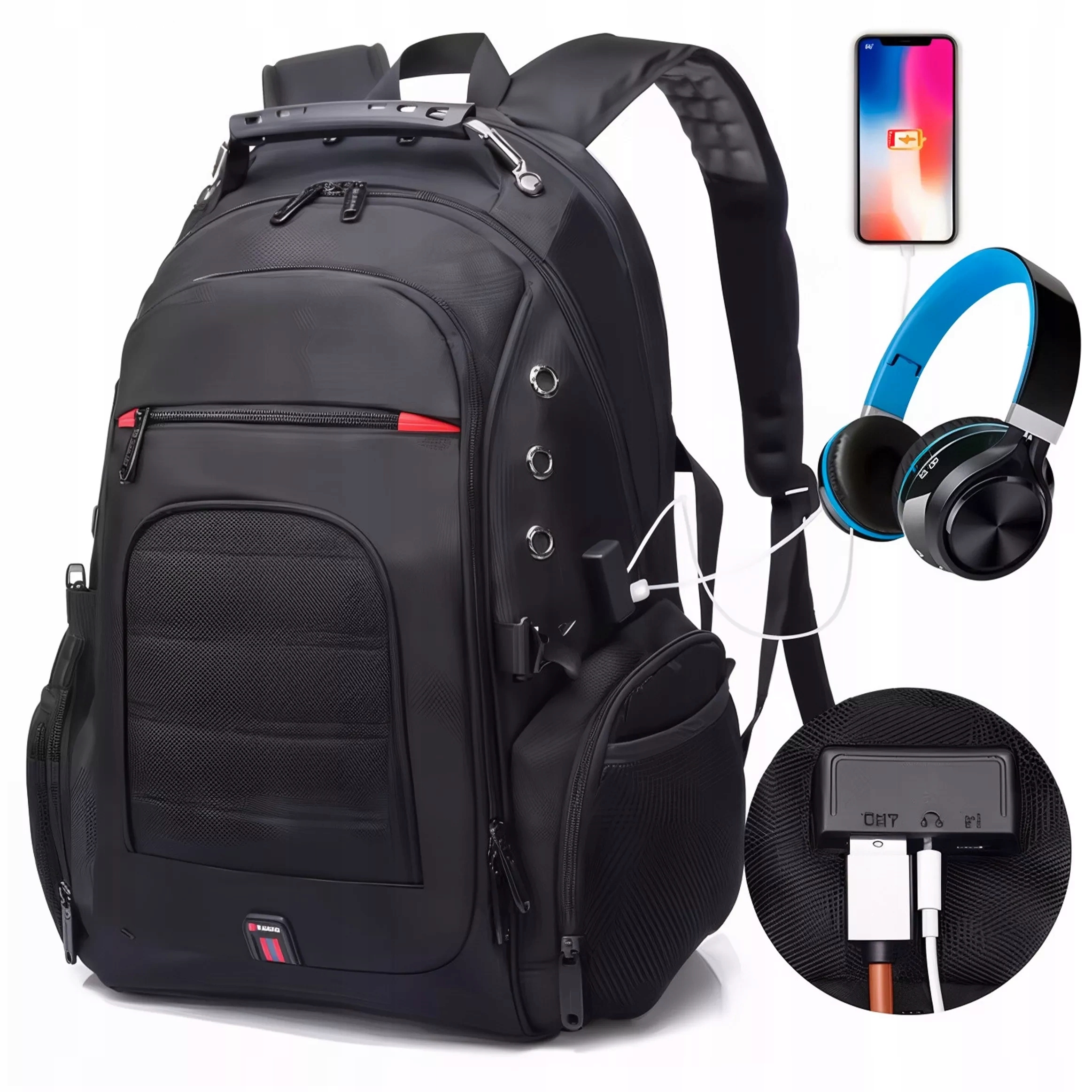 Batoh Turistická Školní Cestovní Taška do letadla Na Notebook 15 Usb