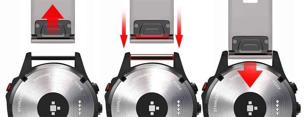 SZARY Pasek Garmin FENIX 6X PRO QuickFit 26mm Marka Tech-Band