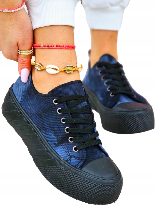 Modne Czarne Trampki Na Platformie Love Vanes 39