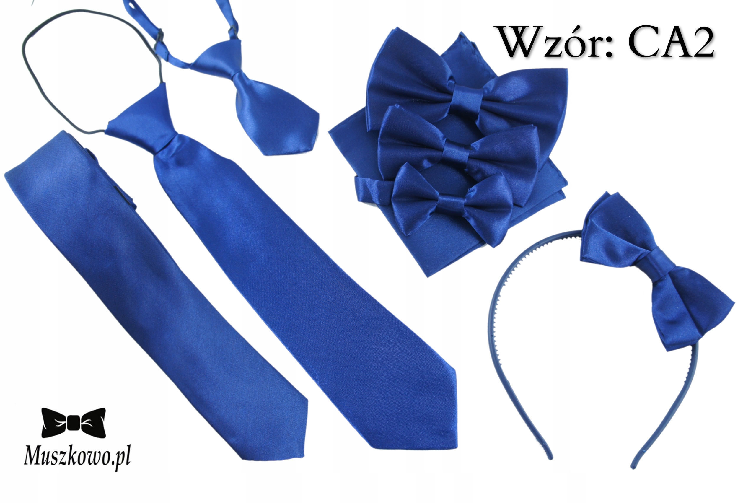 Poszetka do marynarki satynowa gładka GRANATOWA Marka inna