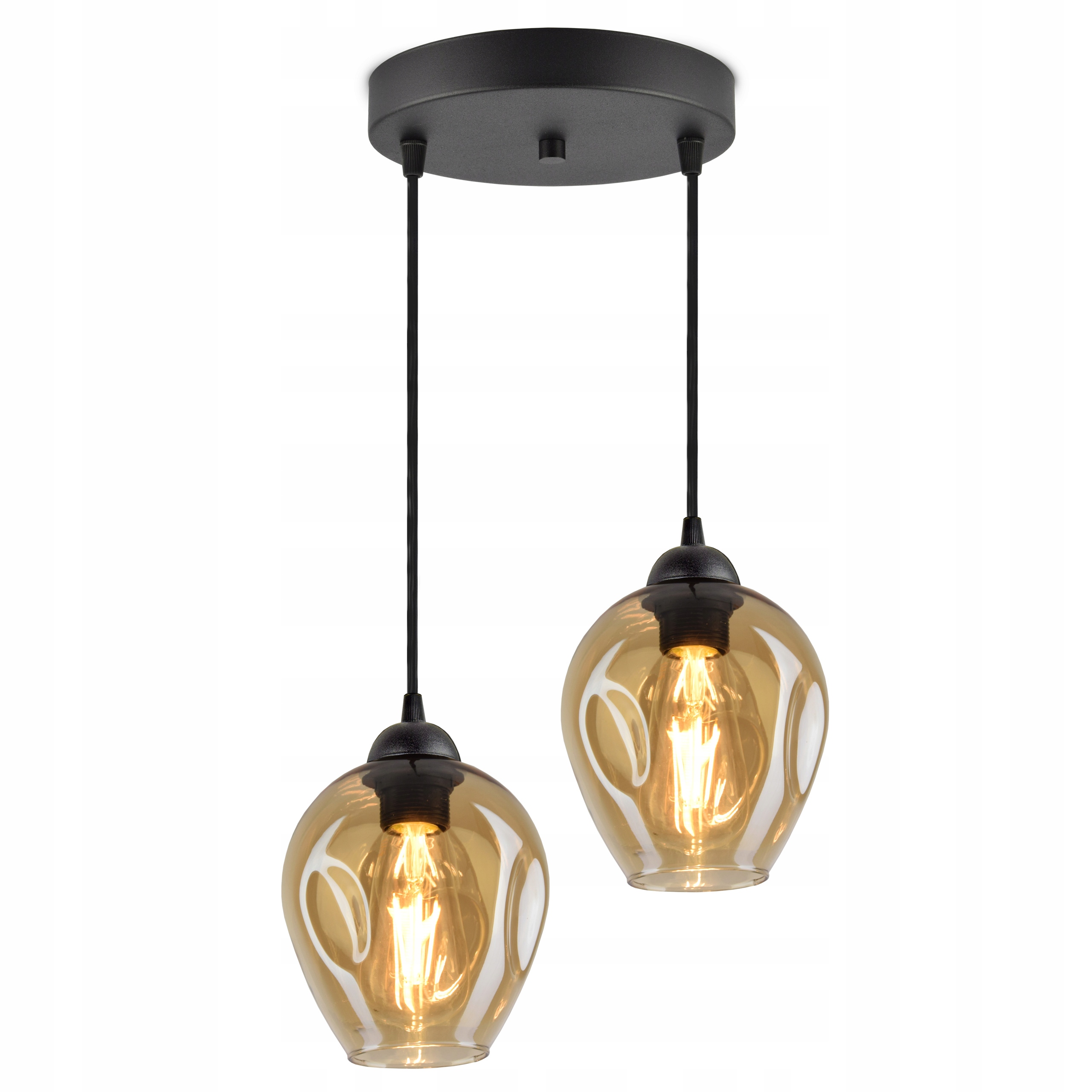 Závěsná lampa Lustr Stropní Svítidlo 2 Stínidla Med Led