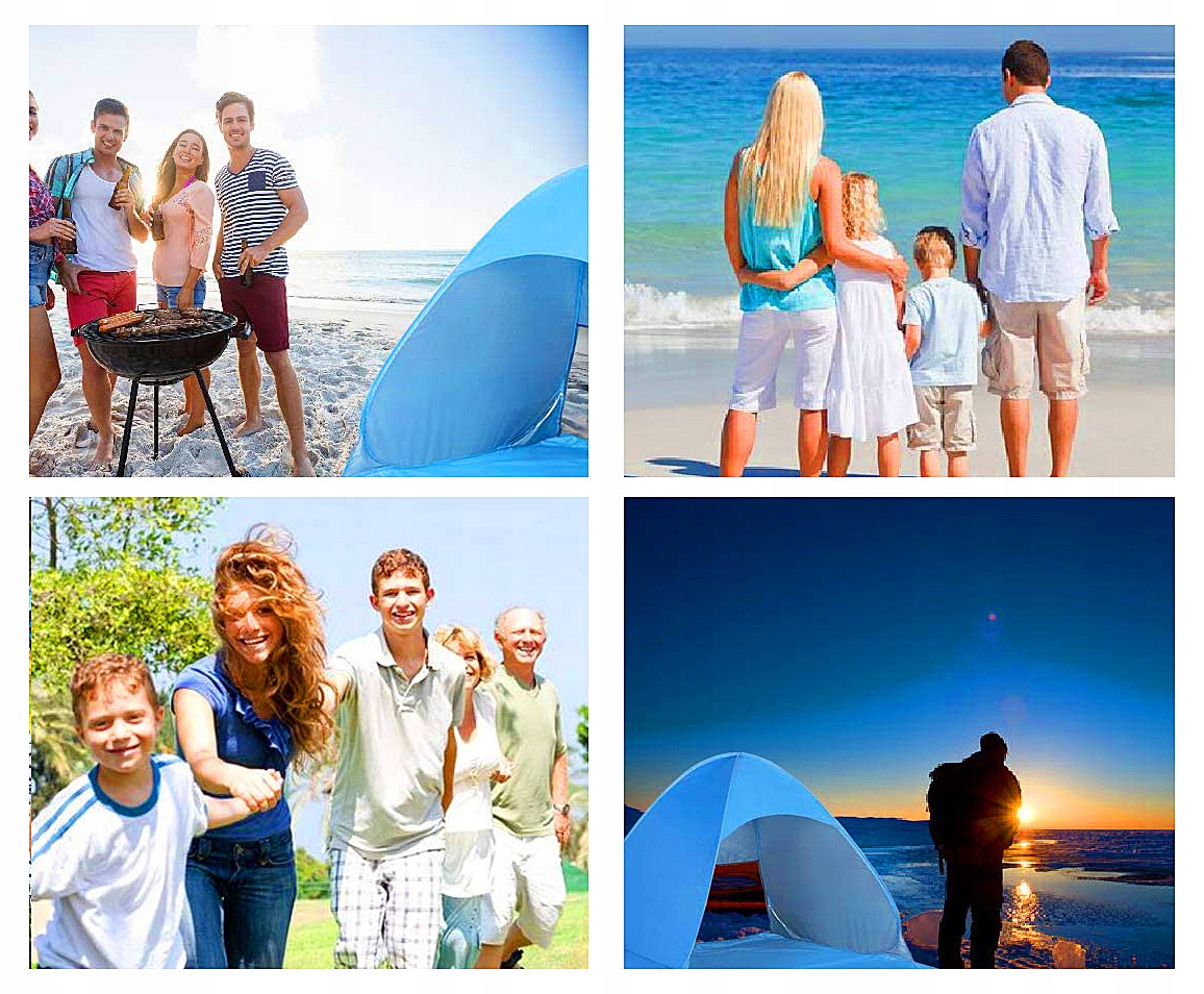 NAMIOT PLAŻOWY SAMOROZKŁADAJĄCY PARAWAN UV DUŻY OGRODOWY POKROWIEC POP-UP Model EB135