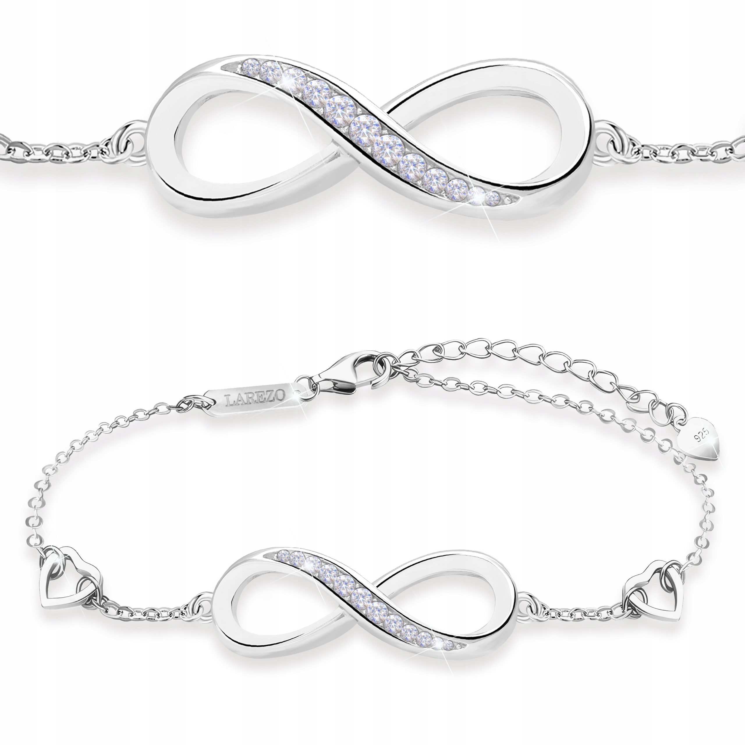 Stříbrný náramek Nekonečno s zirkony Forever Love Stříbro 925