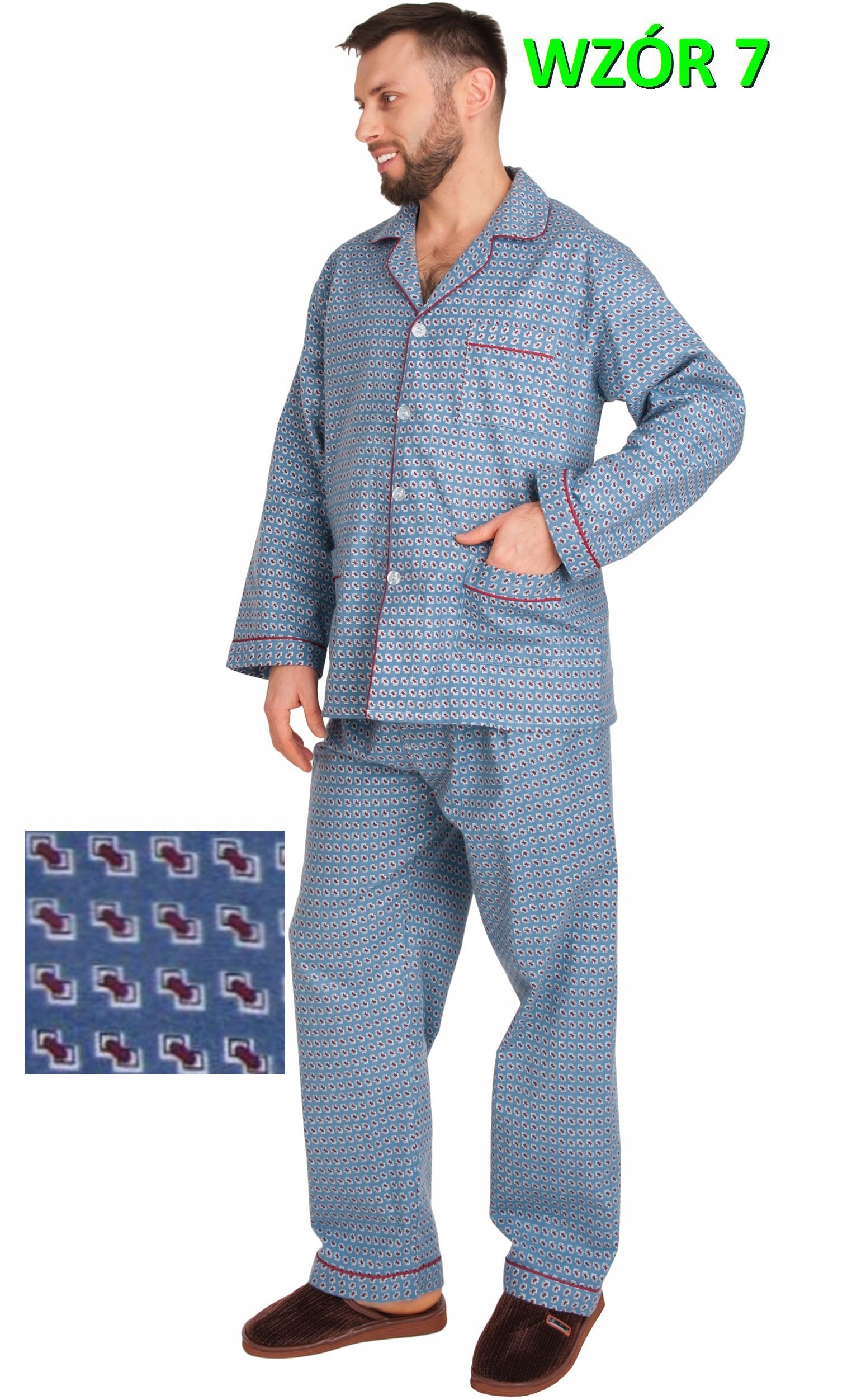 PIŻAMA MĘSKA FLANELOWA FLANELA r. 5XL FOR-MAX Marka Formax