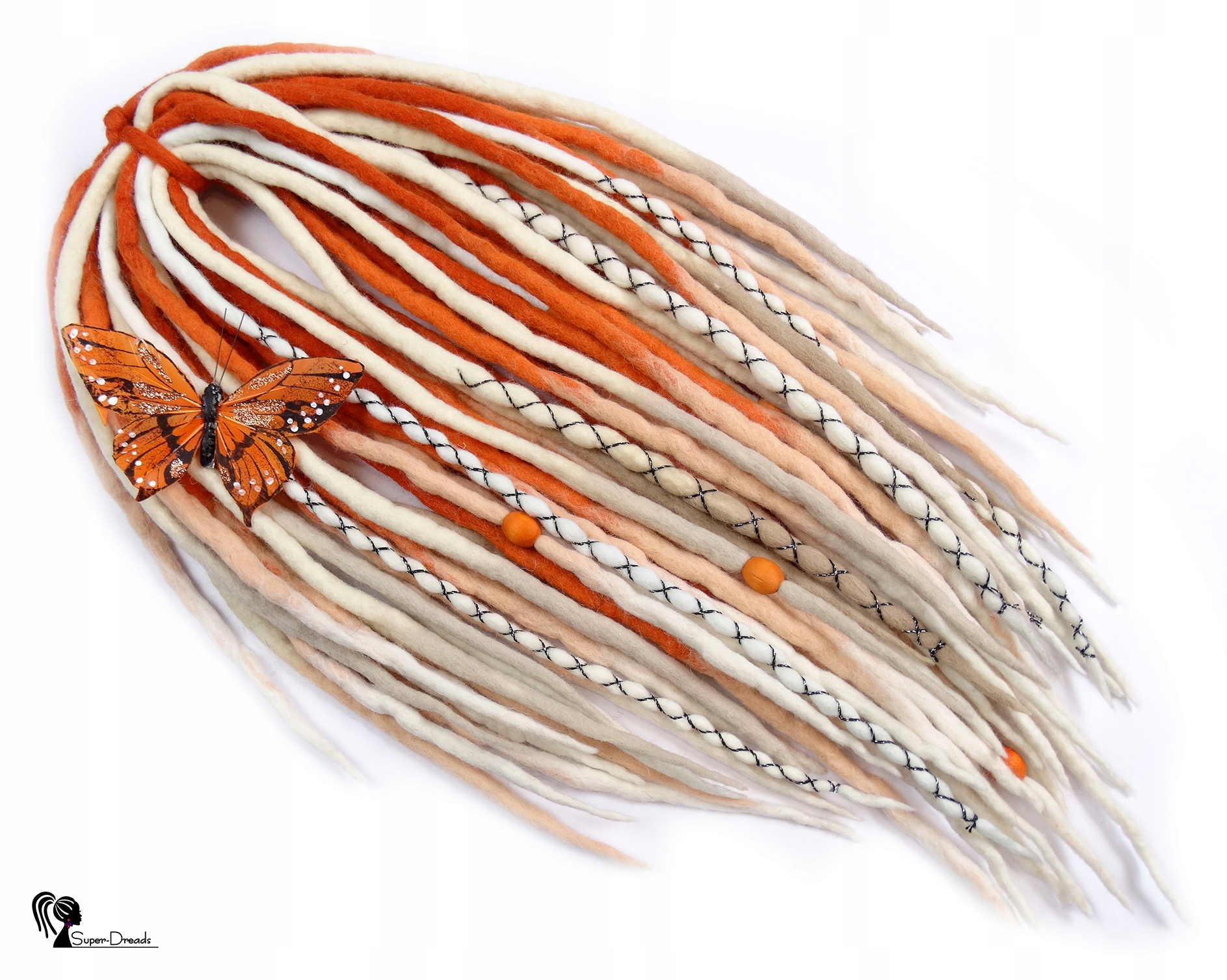 Vlněné pastelky Dredy, oranžové, světle blond, Bláznivá Dýně, 40 kusů