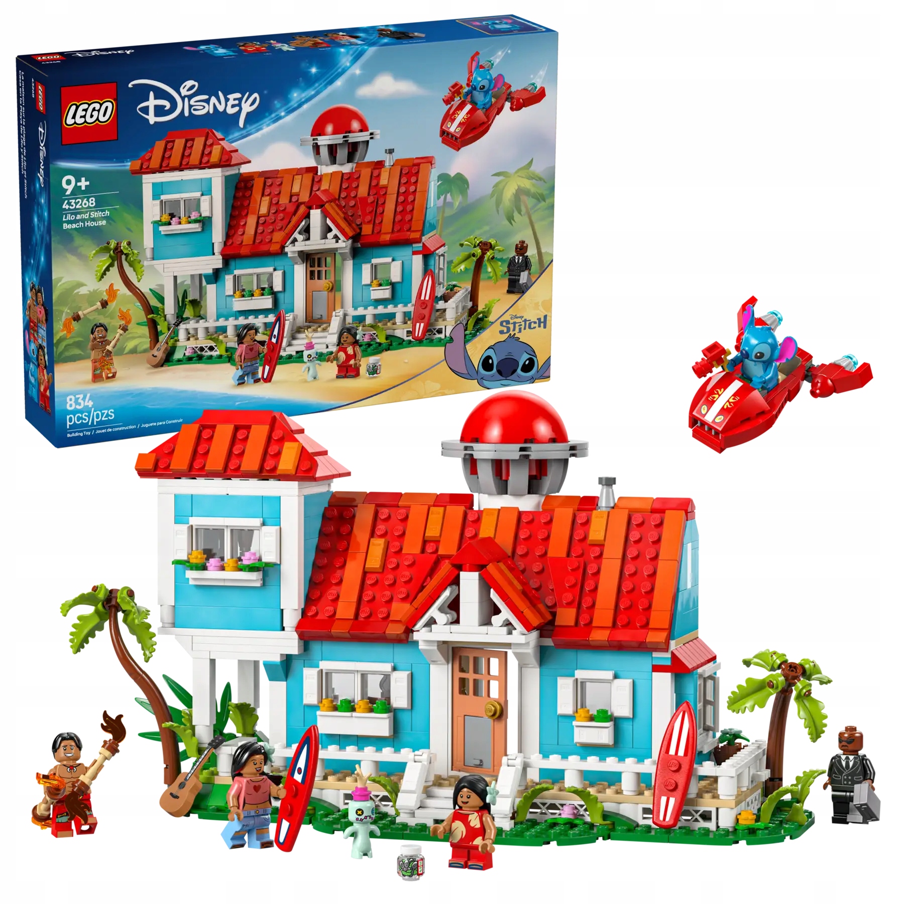 Lego Disney 43268 Domeček Na Pláži Lilo A Stitcha, 834 Stavebnice