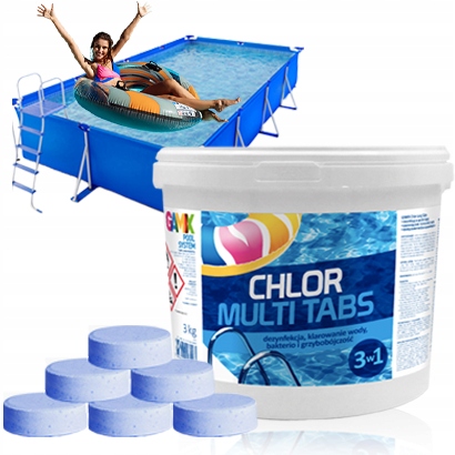 Chlor Do Basenu Jacuzzi Gamix Multi Tabletki 3KG 15X 200G Chemia Basenowa