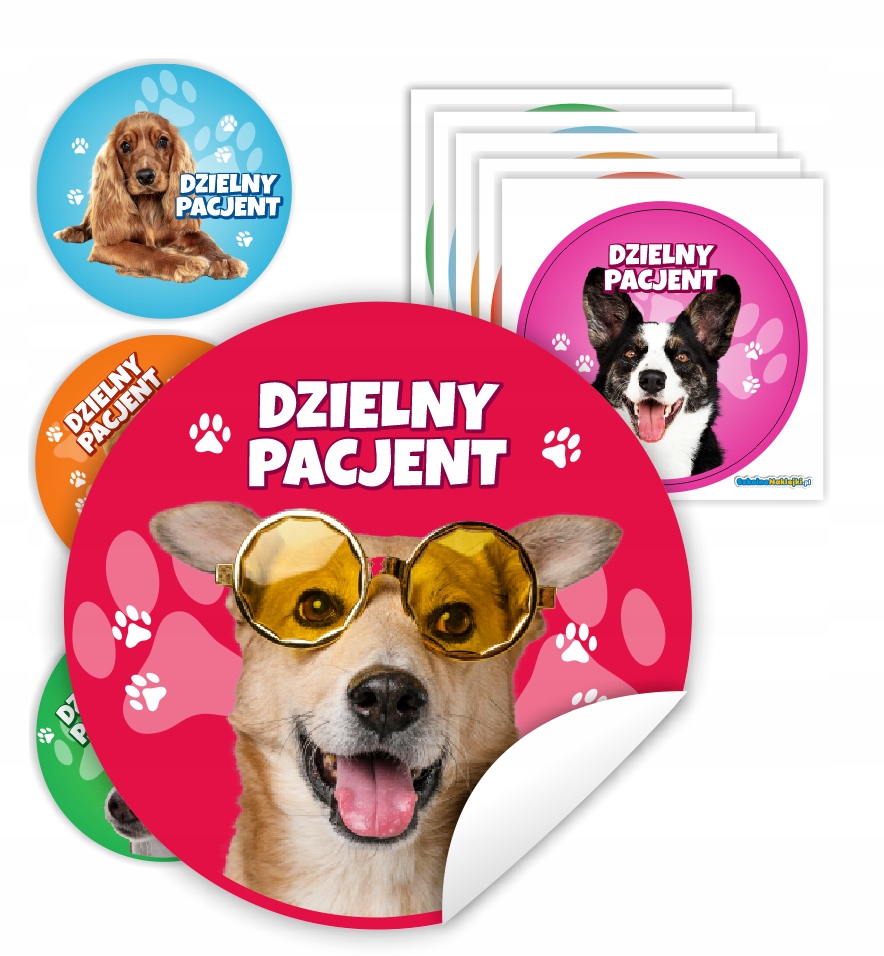 

Naklejki Dzielny Pacjent Pieski Wycięte 90szt.