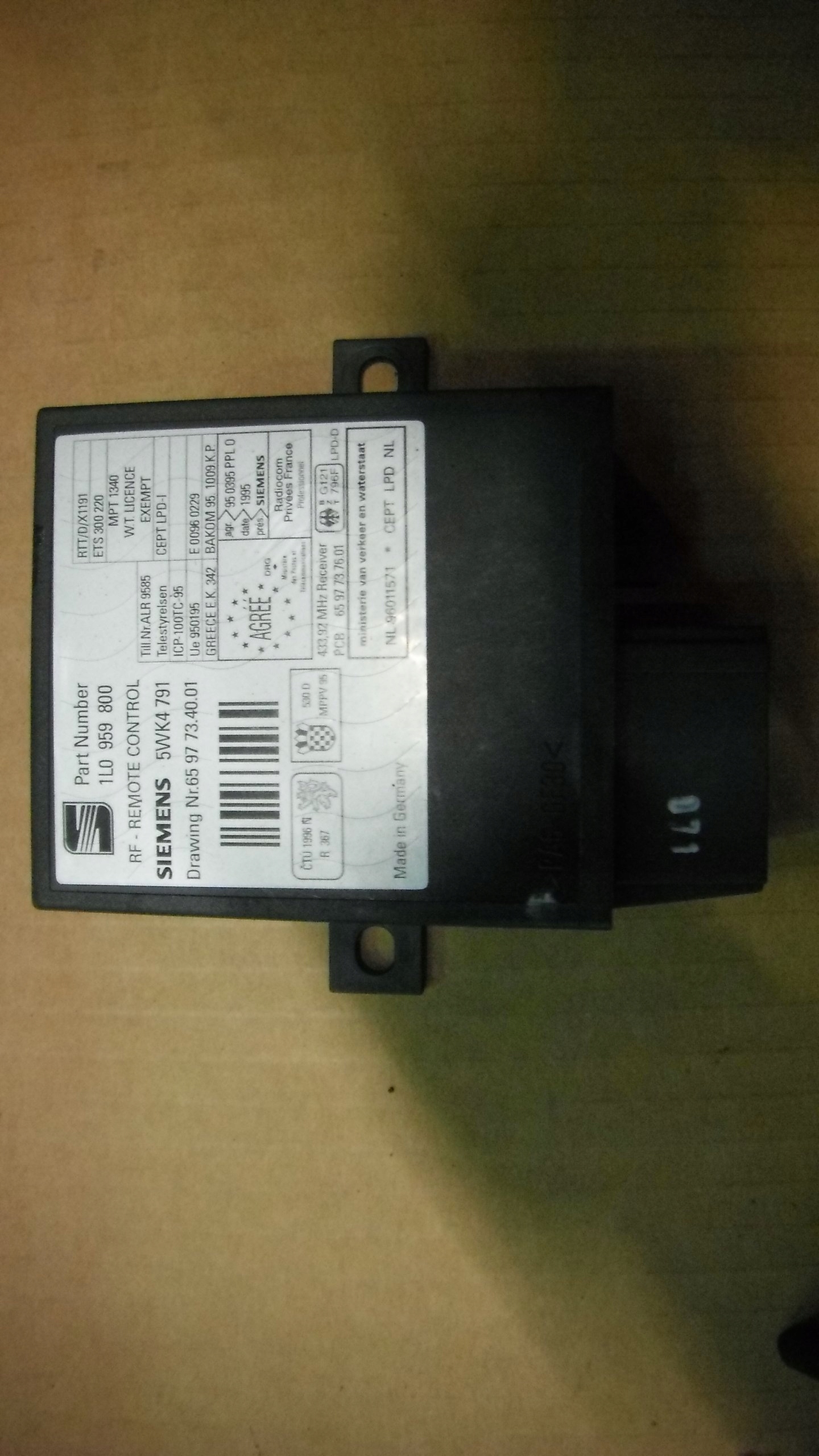 VW CADDY INCA 96-04 MODUŁ STEROWNIK IMMO 1L0959800