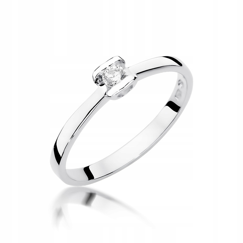 

Pierścionek Zaręczynowy Białe Złoto Brylant Grawer