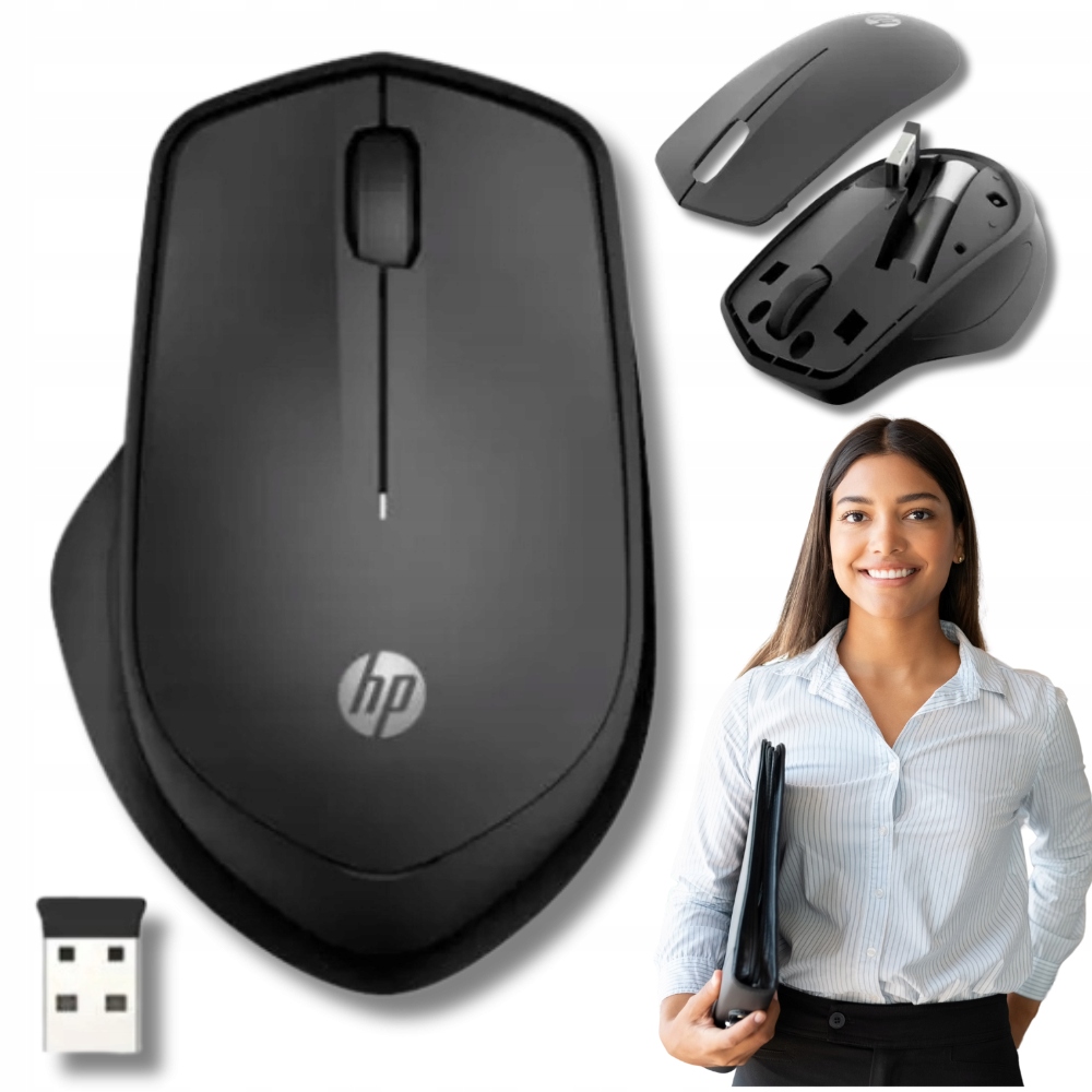 Bezdrátová myš Hp optický senzor do kanceláře počítačová Tichá