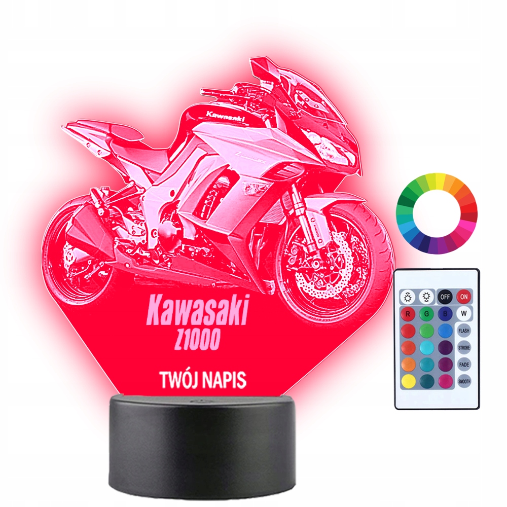 Lampka Nocna 3D LED Kawasaki Z1000 Motor Prezent