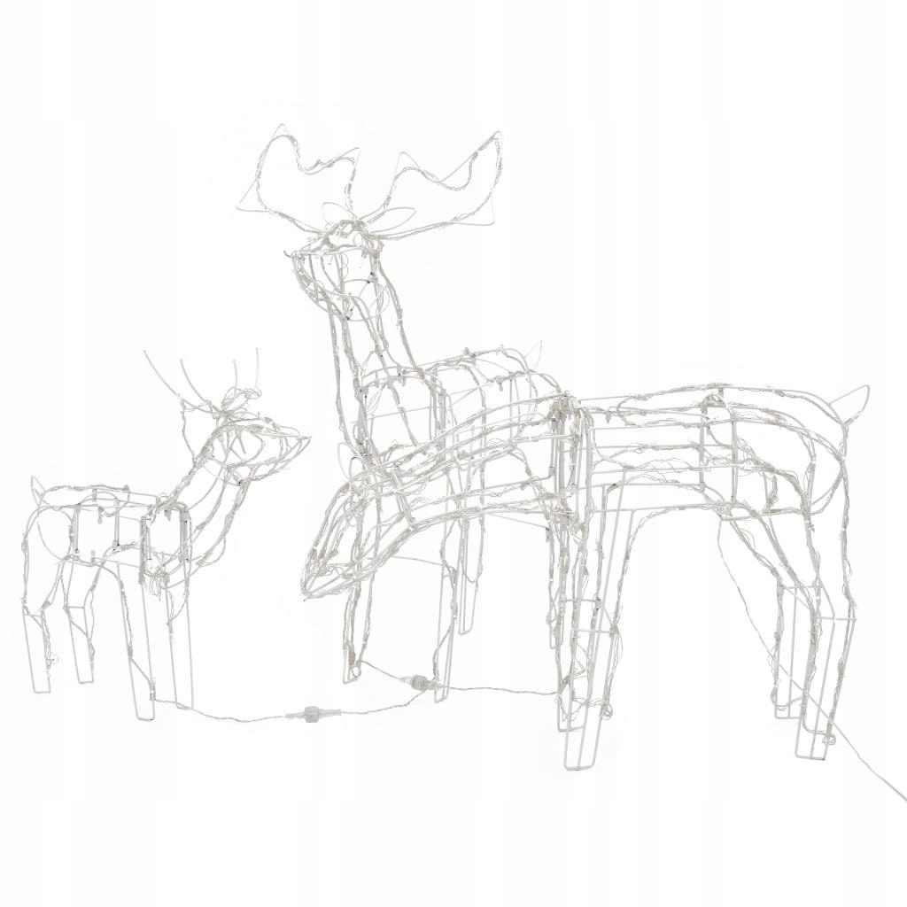 3-CZĘŚCIOWA OZDOBA ŚWIĄTECZNA, RENIFERY, 229 LED Motyw inny