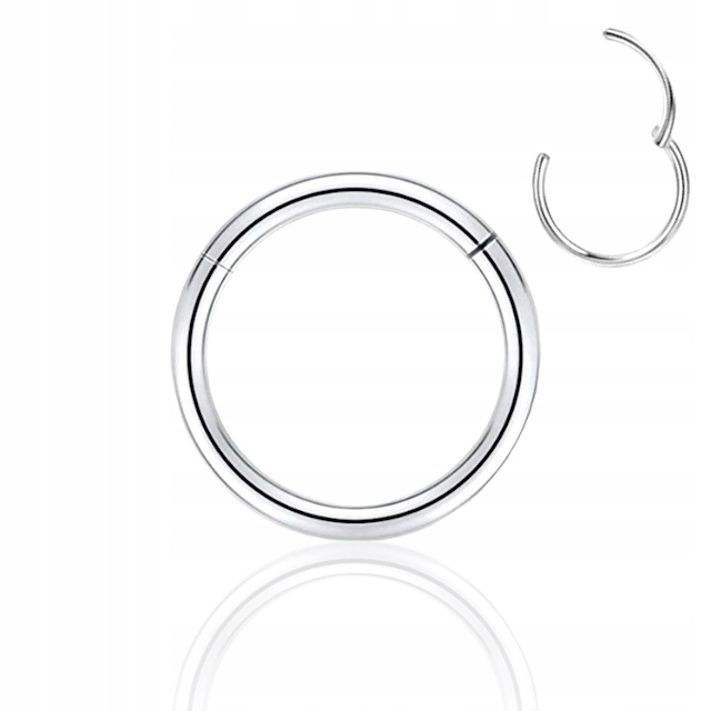 Kolczyk, Tytanowy Srebrny Clicker KÓŁKO Kółeczko - LOBE - Nostril 1,0/6 Marka Inna marka