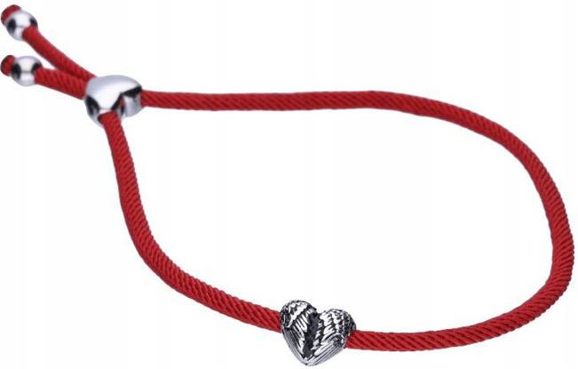 Stříbrný náramek 925 s provázkem srdce křídla moderní módní jako dárek