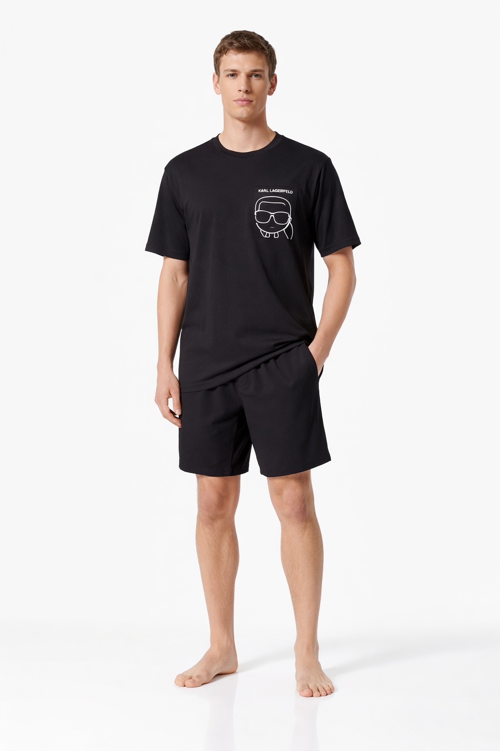 Karl Lagerfeld Originální Pyžamová Halenka S Černým Logem I4B