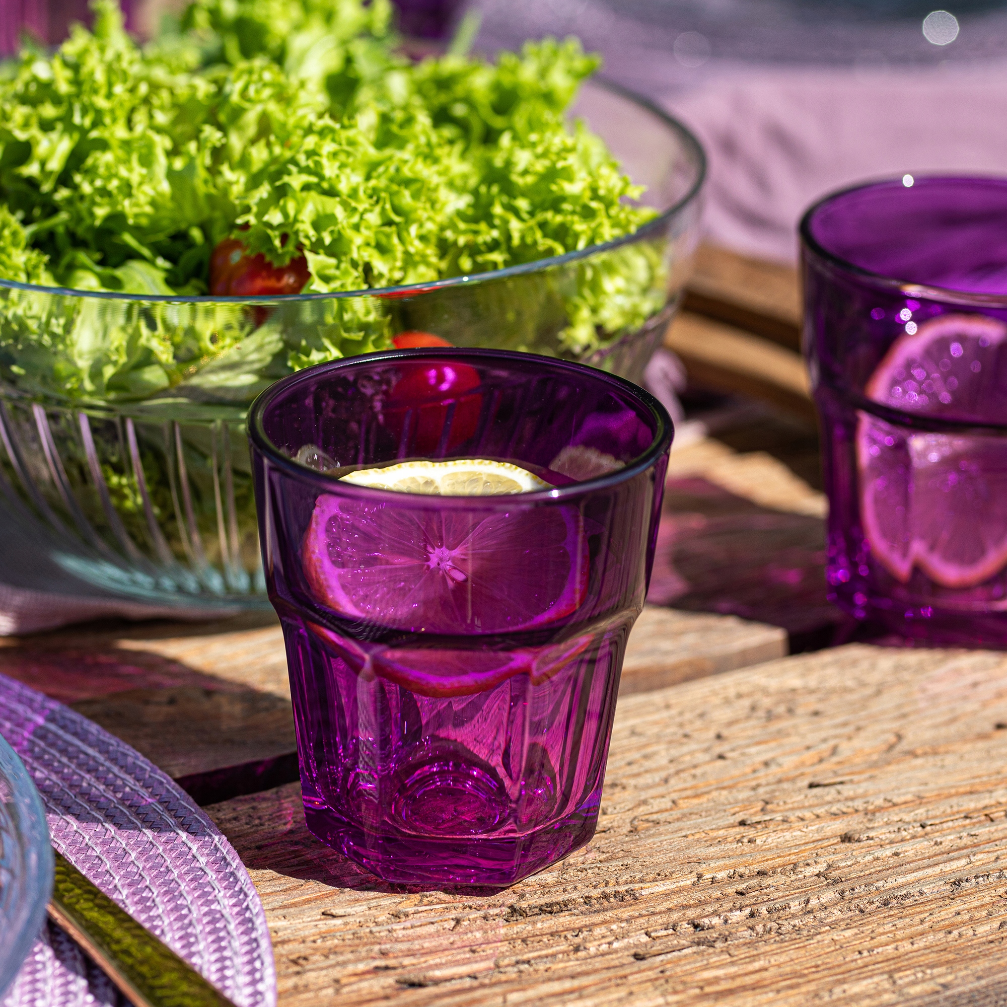 SZKLANKI Na Napoje Soki KOMPLET 6x280 ml OMBRE Fioletowe NA PRZYJĘCIE Rodzaj szklanki do napojów