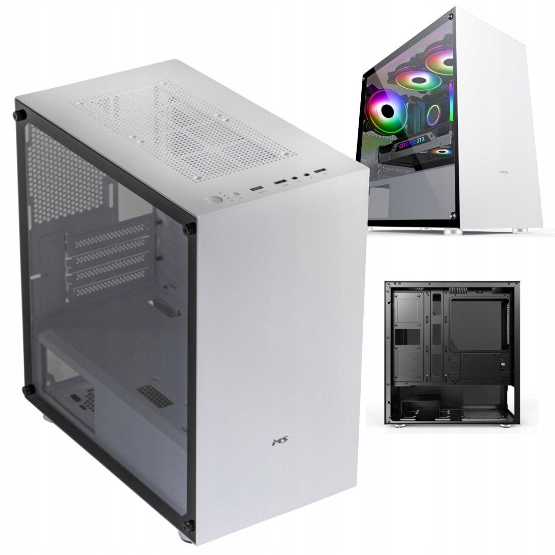 Obudowa komputerowa gamingowa Ms Fighter S301 Atx biała