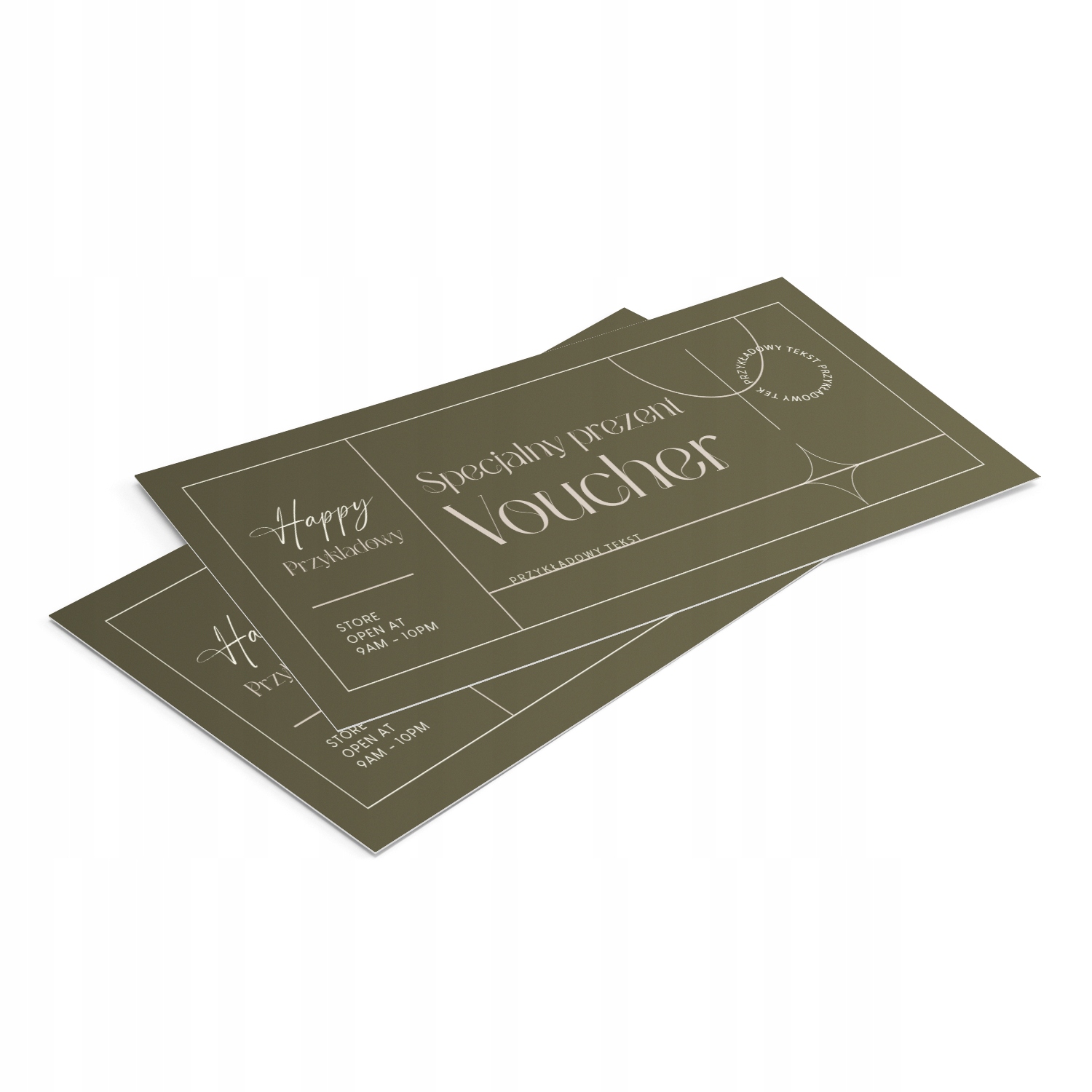 Vouchery prezentowe oliwkowe zdjęcie mat 350g PROJEKT ZA DARMO 500 sztuk Marka inny