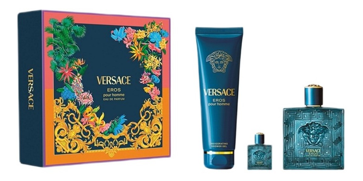 Versace Eros Pour Homme dárková sada toaletní voda gel sprchový gel 150 Ml miniatura vody