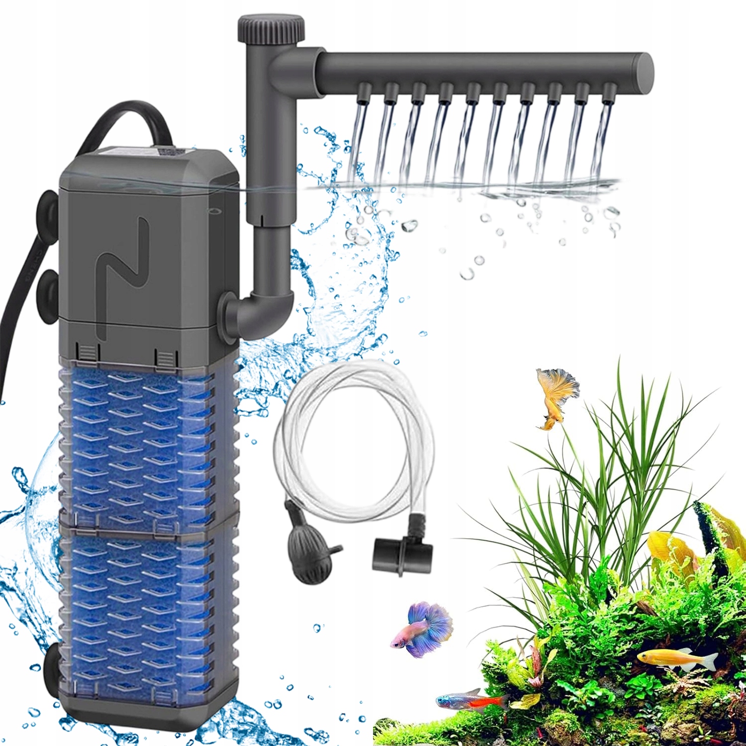 Filtrační Čerpadlo Tiché 9W Pro Akvárium Do 250 L 800 L/h Přísavky