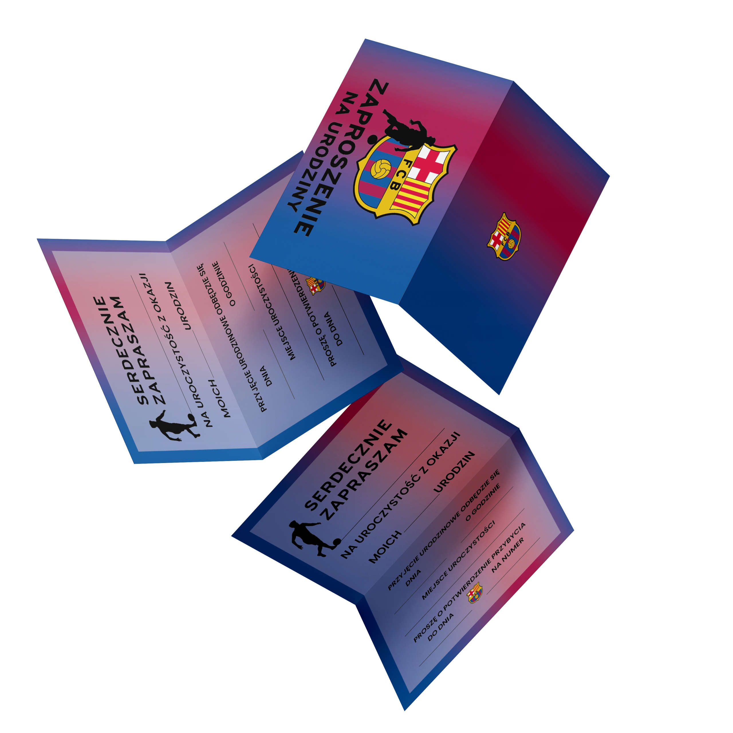ZAPROSZENIE URODZINOWE FC Barcelona ZAPROSZENIA Marka Dodo