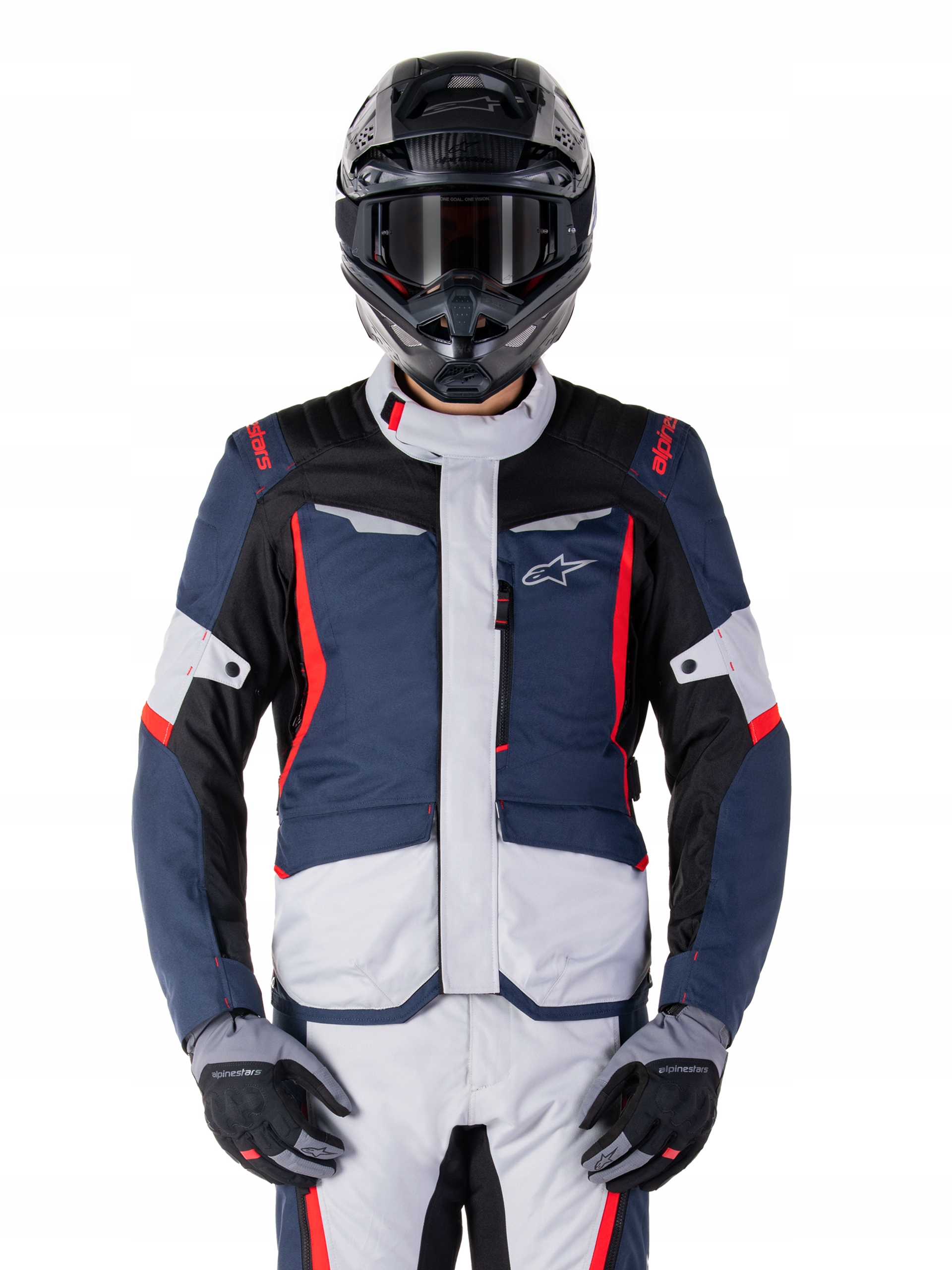 Textilná bunda Alpinestars ST-1 Waterproof čierna/šedá/červená L