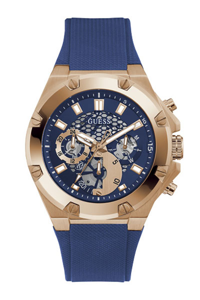 Pánské hodinky Guess GW0334G3 s modrým řemínkem a datumovkou