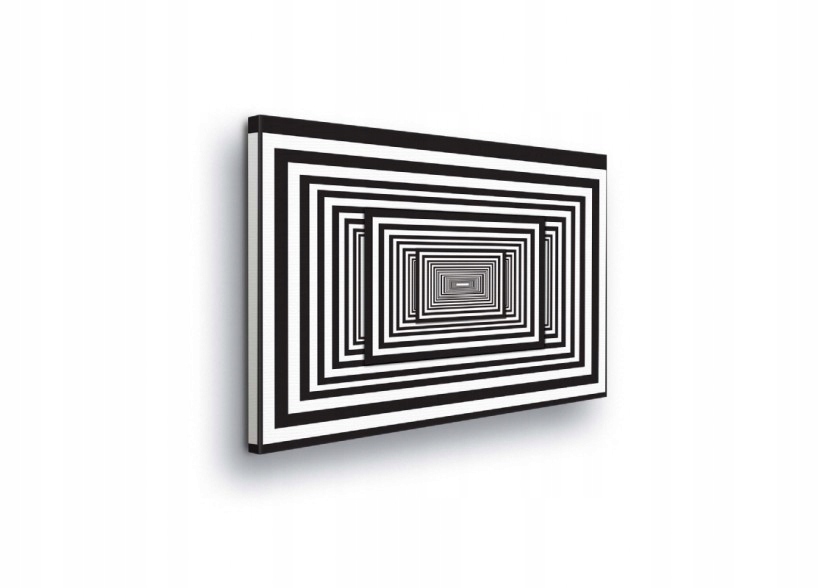 Obraz 100x75 Op-art optická iluze geometrie černobílá abstrakce