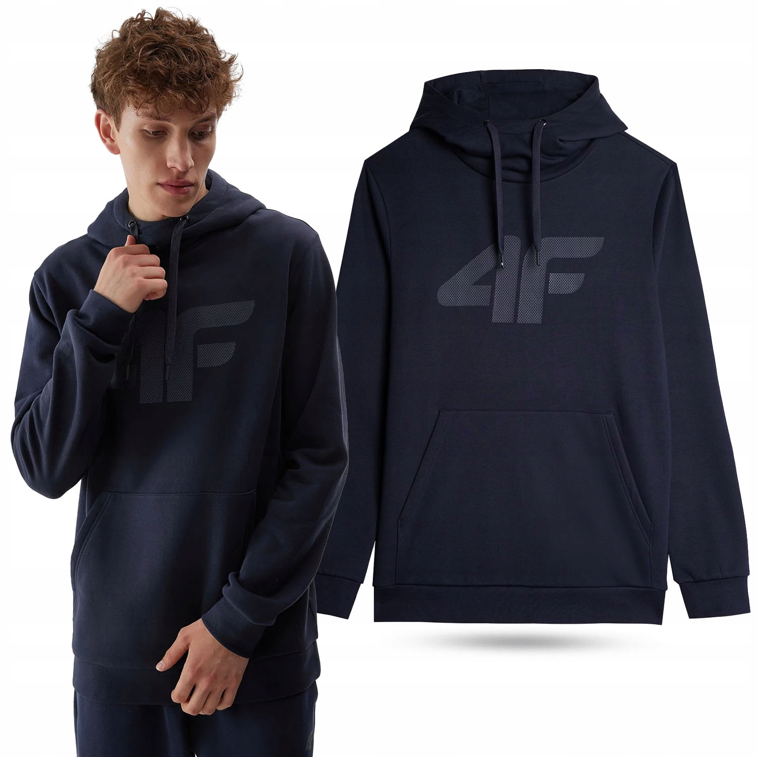 BLUZA MĘSKA 4F DRESOWA Z KAPTUREM BAWEŁNA AW23M694 Rozmiar XXL