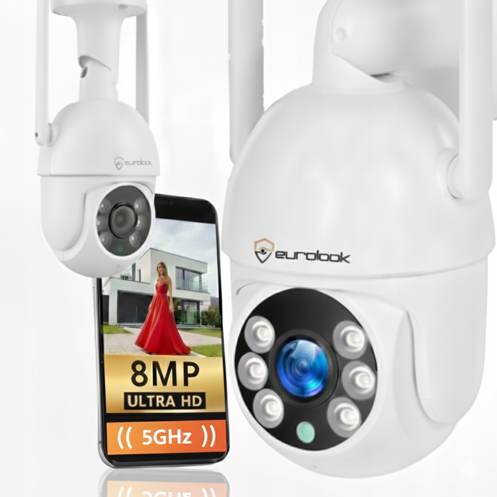 Vonkajšia otočná Wifi kamera 8MPx 4K Ultra Hd 2,4/5GHz Audio Sledovanie