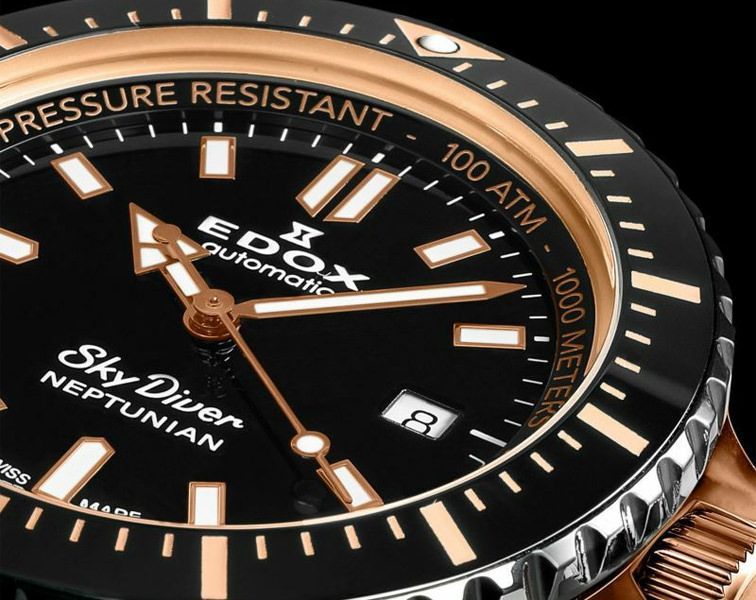 Edox Skydiver Neptunian Automatic 80120-37RNNCA-NIR WR1000 44mm