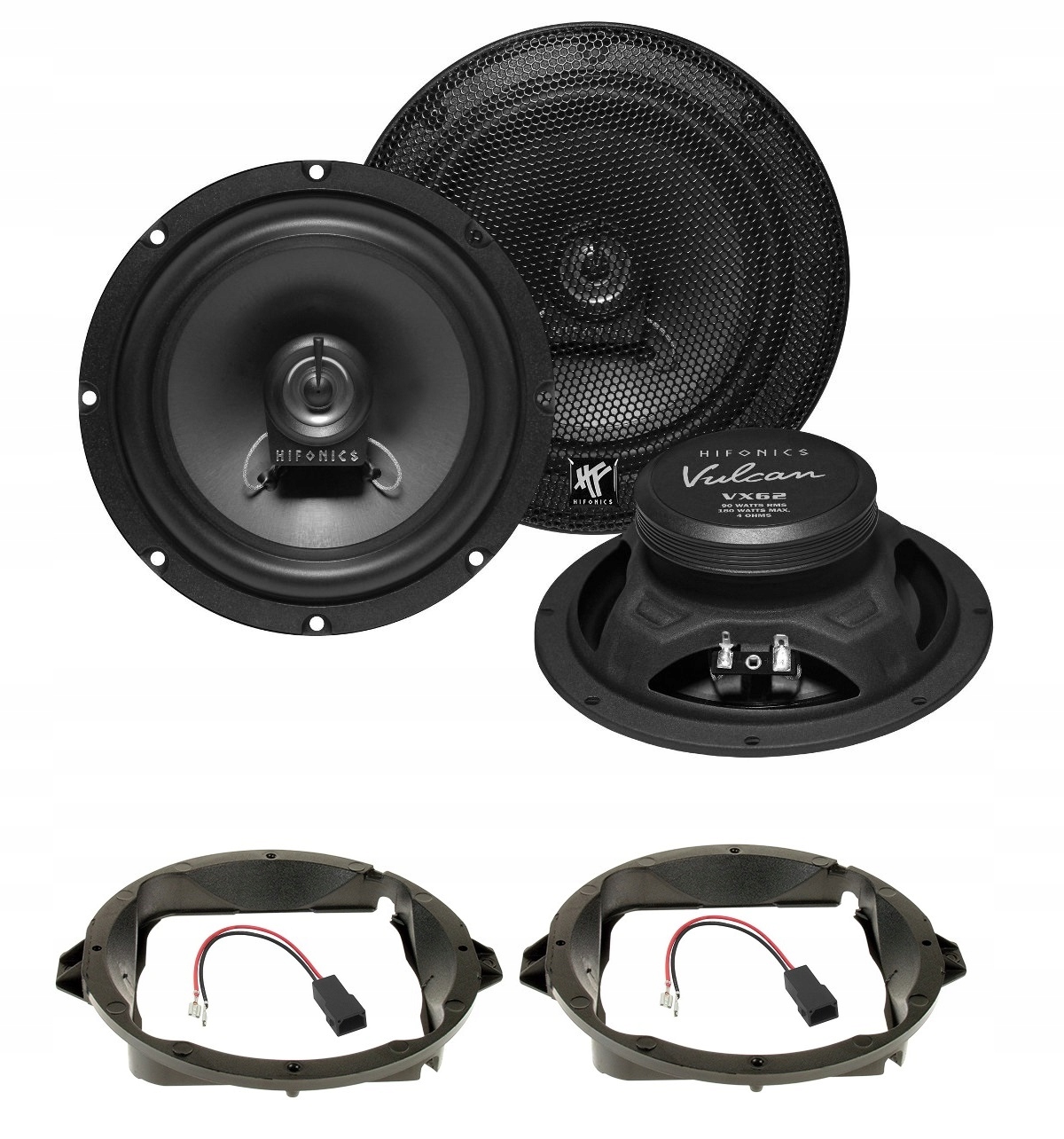 Automobilové reproduktory 165 mm HiFonics VX62 Audi A4 B5 Tt 100 W Zadná Časť Vzdialenosti