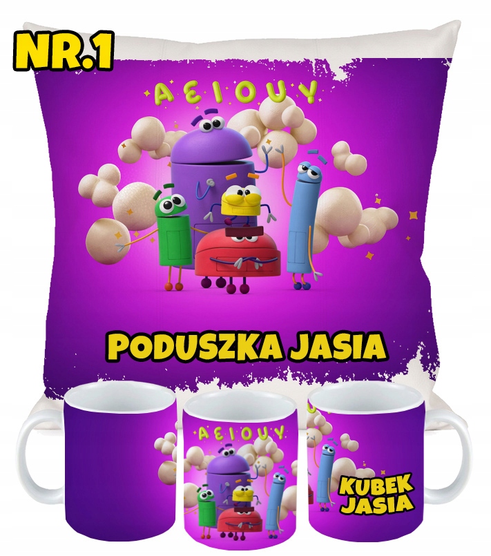 ZESTAW PODUSZKA KUBEK Mądroboty PREZENT + IMIĘ Kod producenta 005