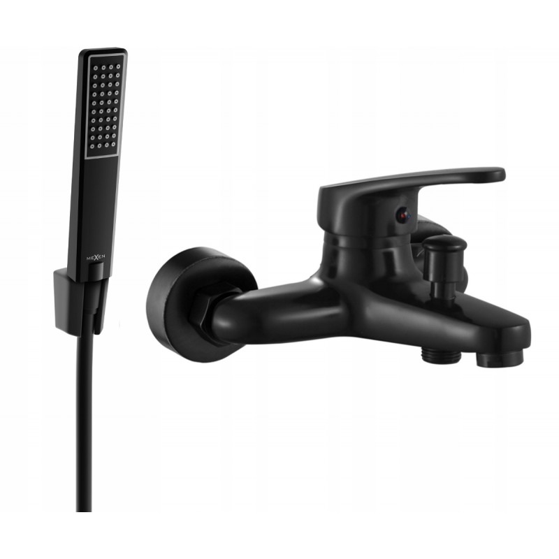 Mexen Erica R72 vaňová batéria so sprchovacím setom, čierna 74643R72-70