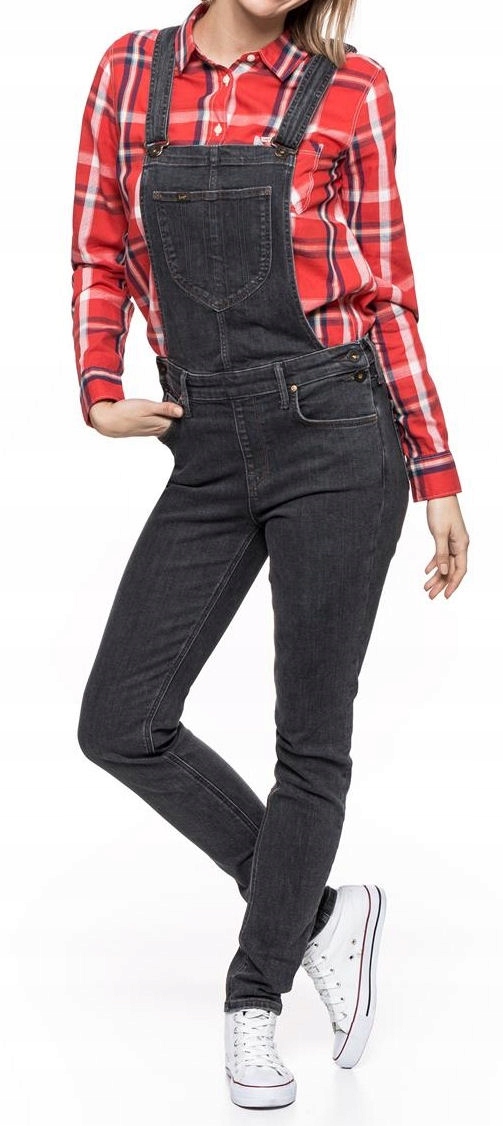 Lee Bib Skiny Black Wash Dámské Zahradníky Velikost M