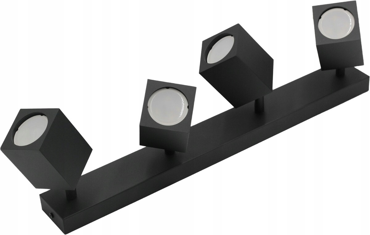 Nástěnné svítidlo stropní svítidlo spot reflektor Quantus GU10 čtyřnásobný černý pohyblivý loft