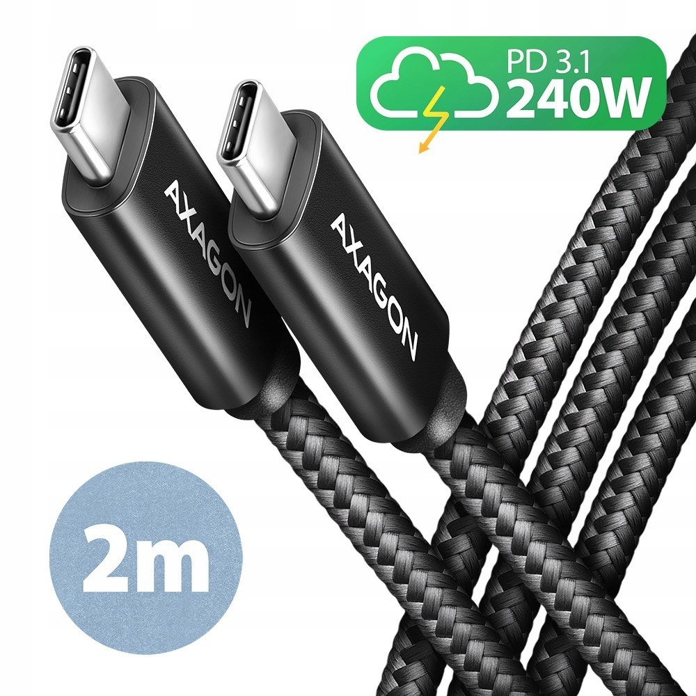 BUCM2-CM20AB Kabel Usb-c Usb-c, 2.0m 5A charging, Alu, 240W Pd, oplot, Us