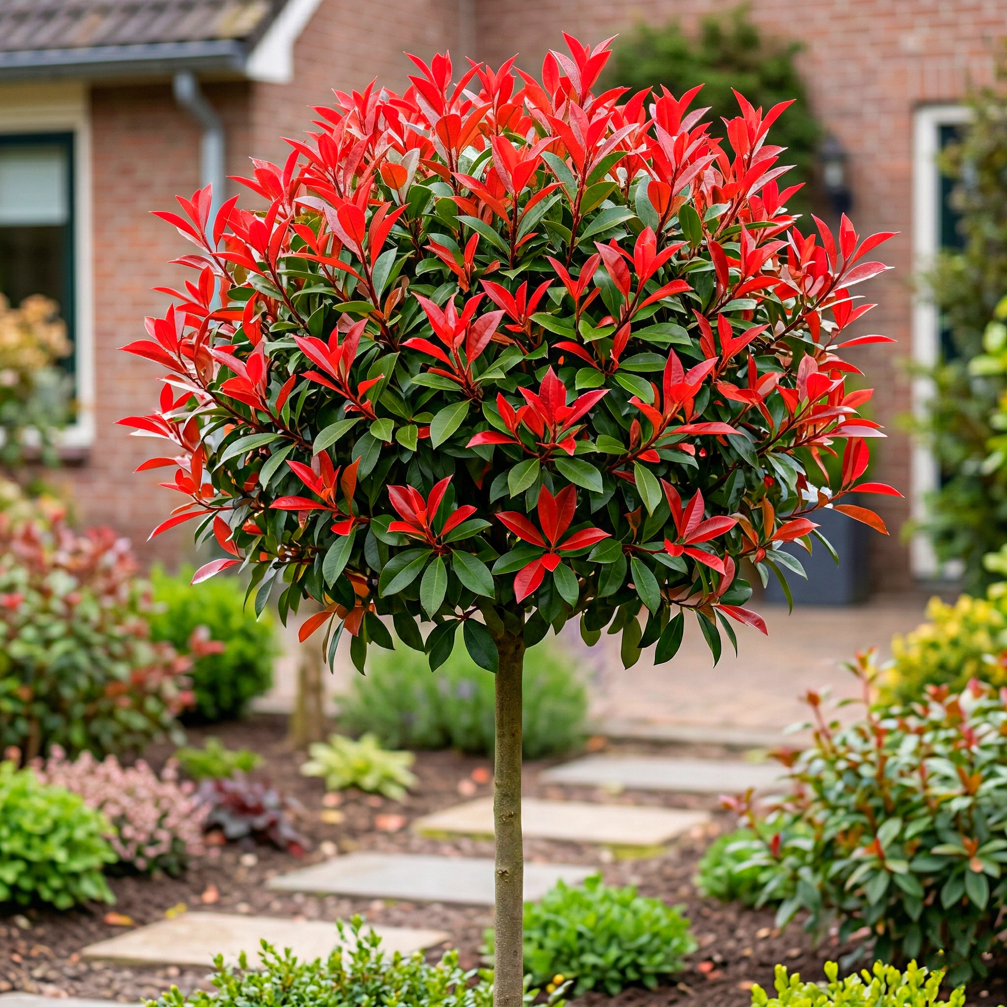 GŁOGOWNIK FRASERA RED ROBIN PHOTINIA NA PNIU zimozielone czerwone DRZEWKO